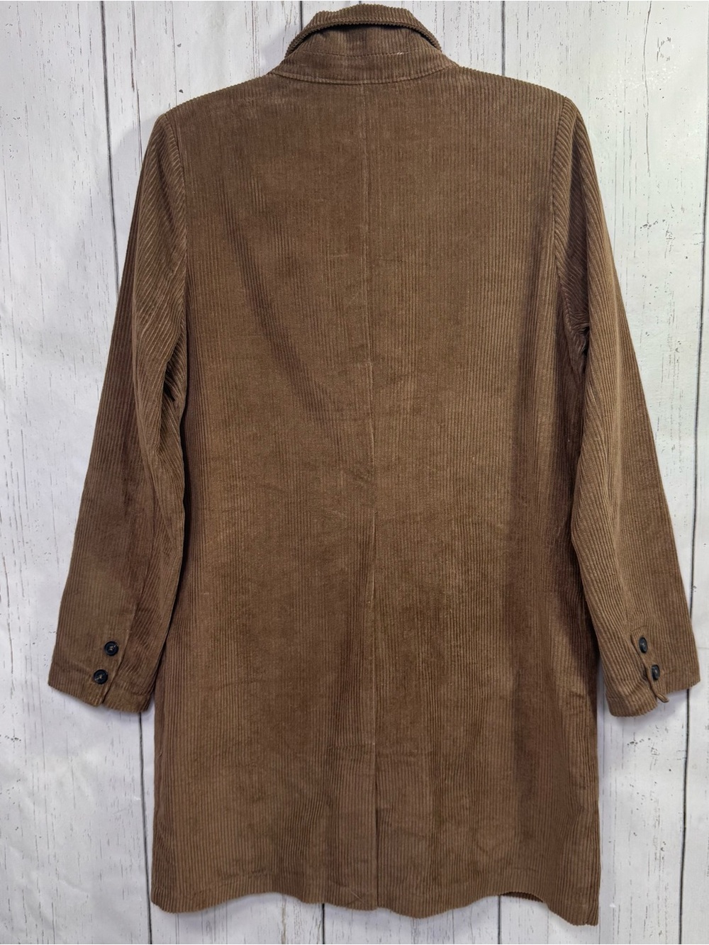 HYFVE Brown Corduroy Long Blazer Size M 100% Cotton Academia Preppy Minimalist - Picture 9 of 12